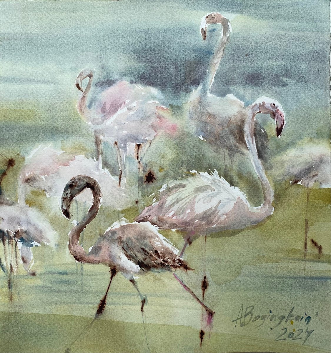 Flamingo 8 (Fathers and sons) by Anna Boginskaia