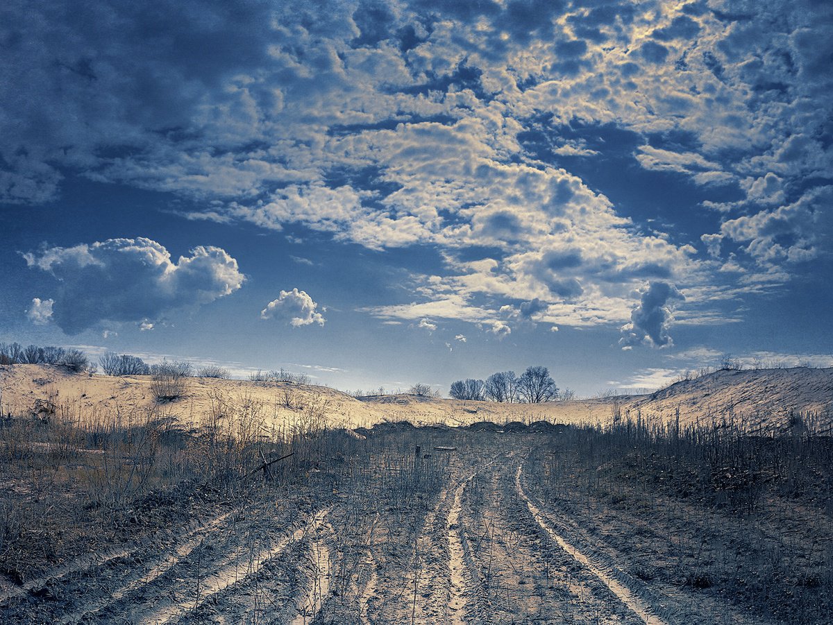 Impressionistic Landscape Photograph By Valerix, 31 X 24", The Road To Nowhere., Original Artwork