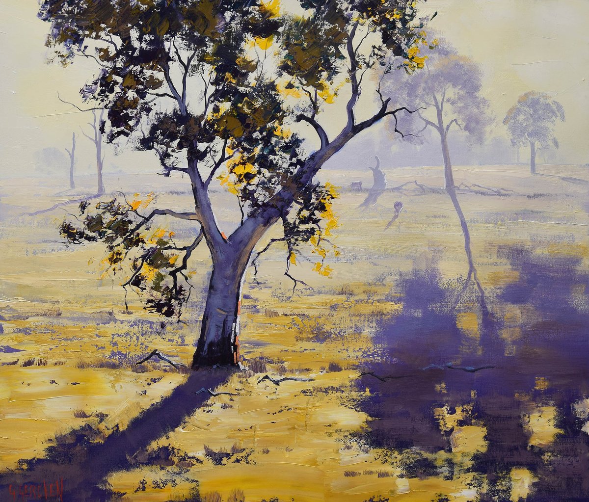 Australian gum tree Eucalyptus tree large landscape by Graham Gercken