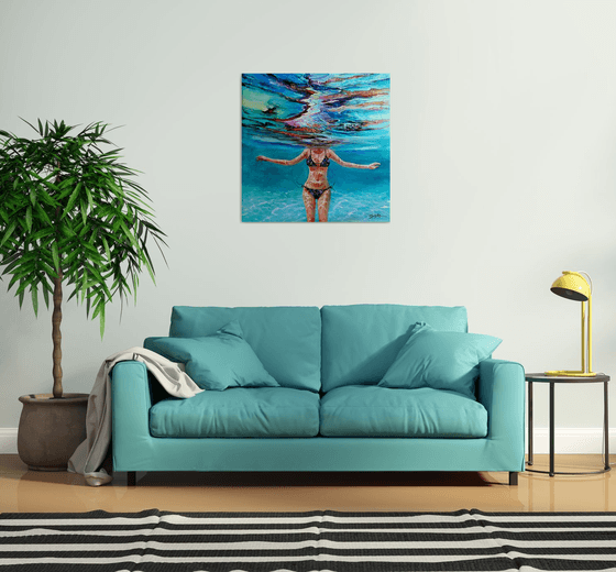 swimming girl10, 32x32in