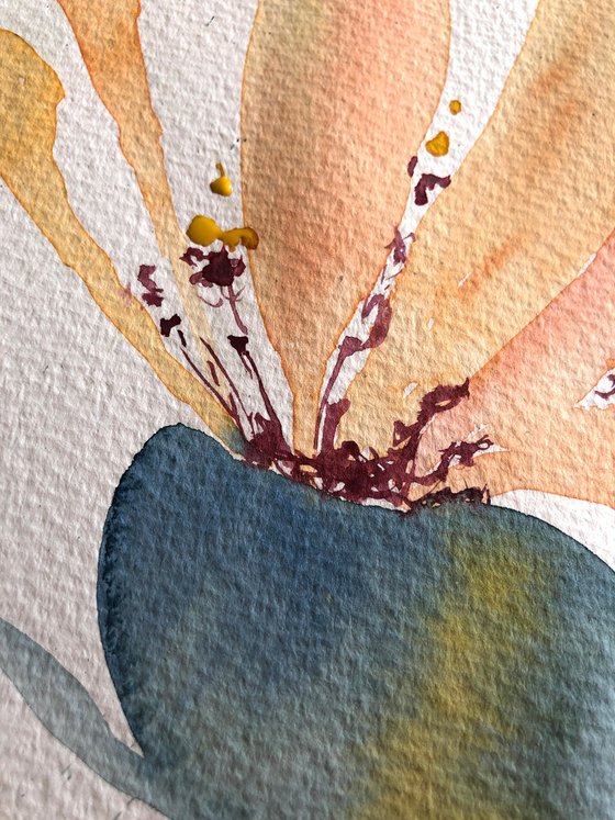 Nuance. Floral shades. A series of abstract original watercolors in pastel colors.