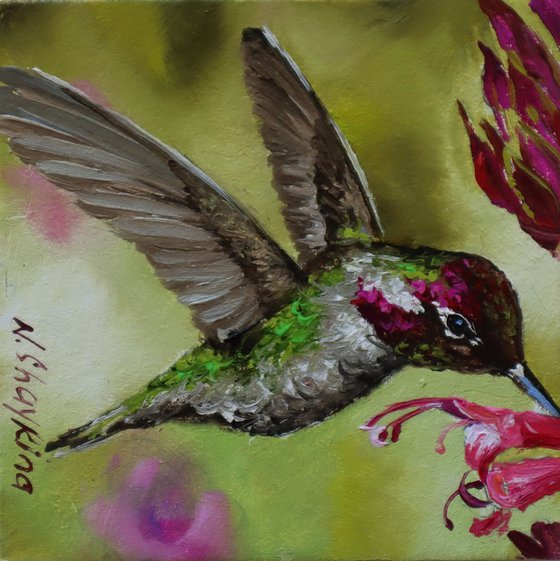 Hummingbird and Pink Flowers Mini Set