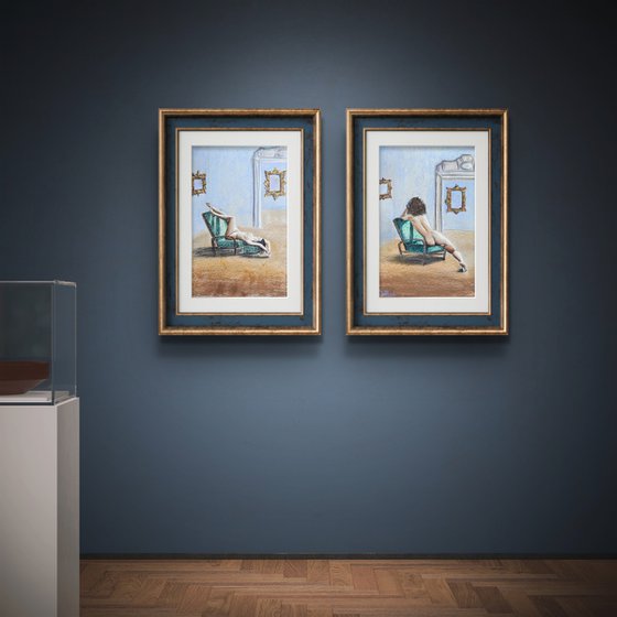 Cutie Naked Woman Soft Pastel