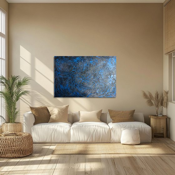 Blue waves 80x120x2 cm