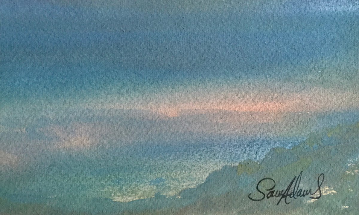 Muted seascape by Samantha Adams professional watercolorist