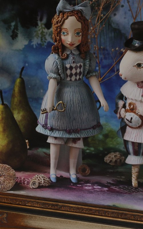Alice with the Rabbit in Wonderland 30*40cm by Elya Yalonetski