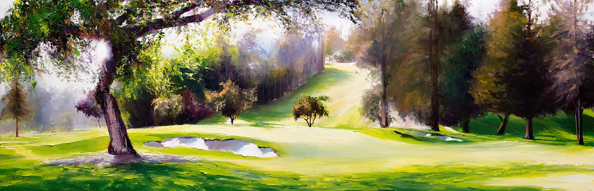 Golf Club Landscape Painting by Bozhena Fuchs