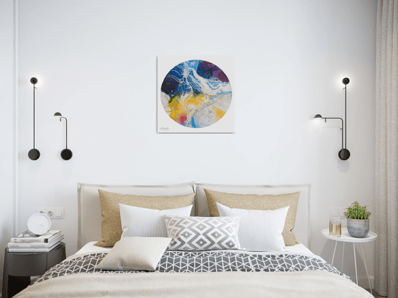 Beyond Space - Round Canvas Painting