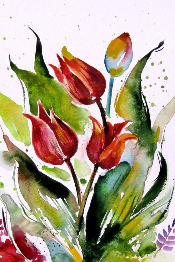 Tulips in garden