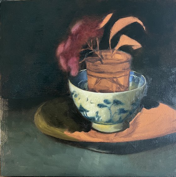 Hydrangea in a china bowl