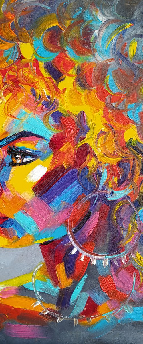 Depth in the eyes - portrait, oil painting, oil painting people, woman portrait, woman, woman face, face oil painting by Anastasia Kozorez
