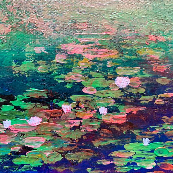 Abstract water lily pond! Miniature painting