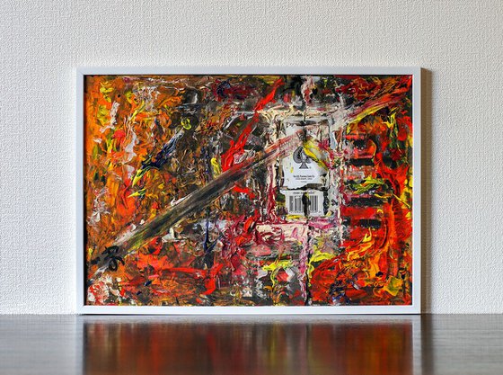 - Cross out - Colorful Abstract Expressive Mixed-media Painting by Retne