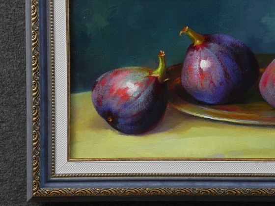 "Still life. Figs" Original art Framed