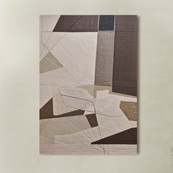 "Bella 2" Textured abstract geometric art