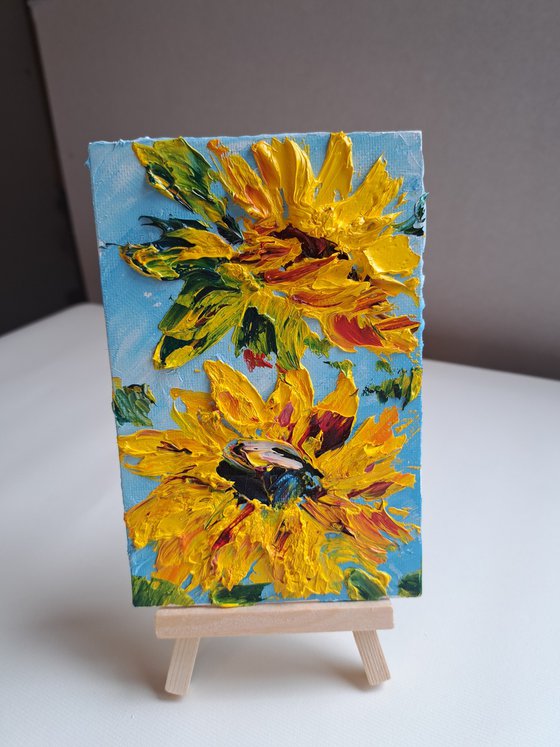 Mini painting Sunflower