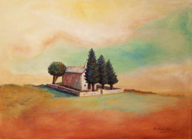 Old Church Acrylic Painting By Kristina Valic Artfinder