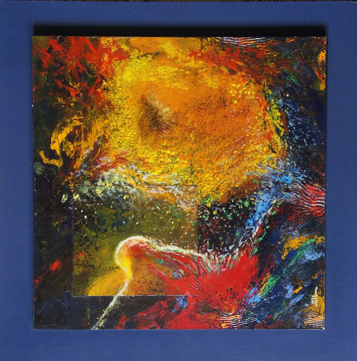 ICARE (acrylic & oil paintings framed 30x30) by Jean-Luc Lacroix