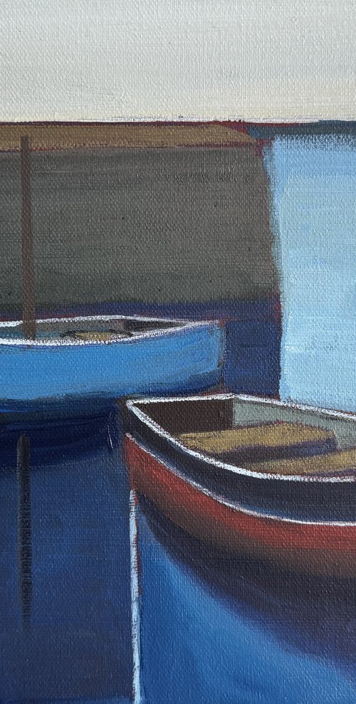 Two Moored Boats by Nigel Sharman