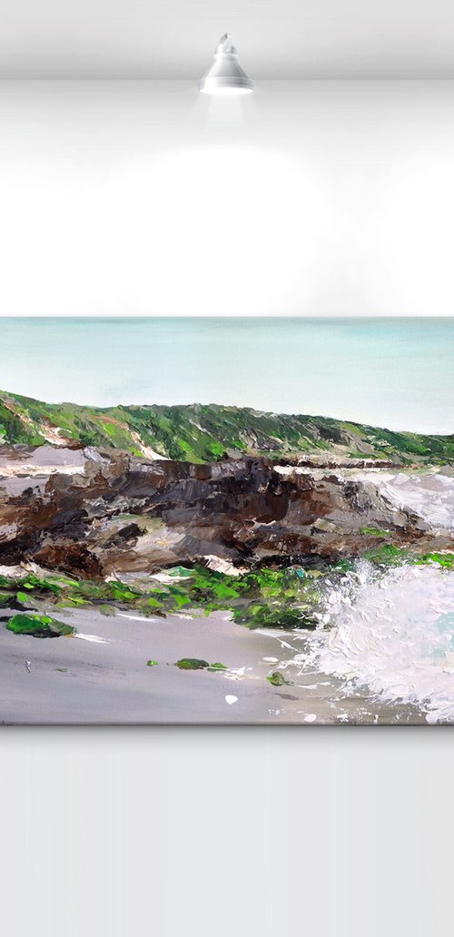 'We walked on a silver sands' - 24x60" by Tatiana Georgieva