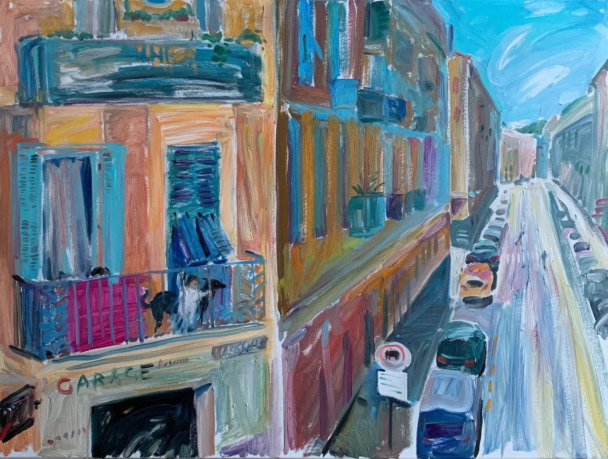 A Child And A Dog In The Big City By Natalia Matveeva, 31 X 24, Artwork For Sale On Artfinder