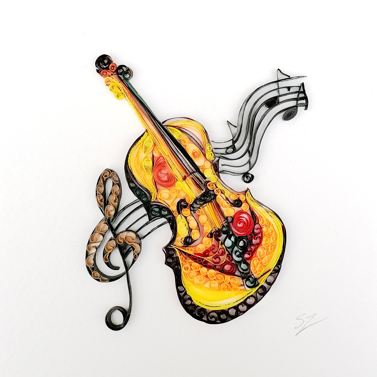 The Music, 3D Paper Art by Susana Zarate