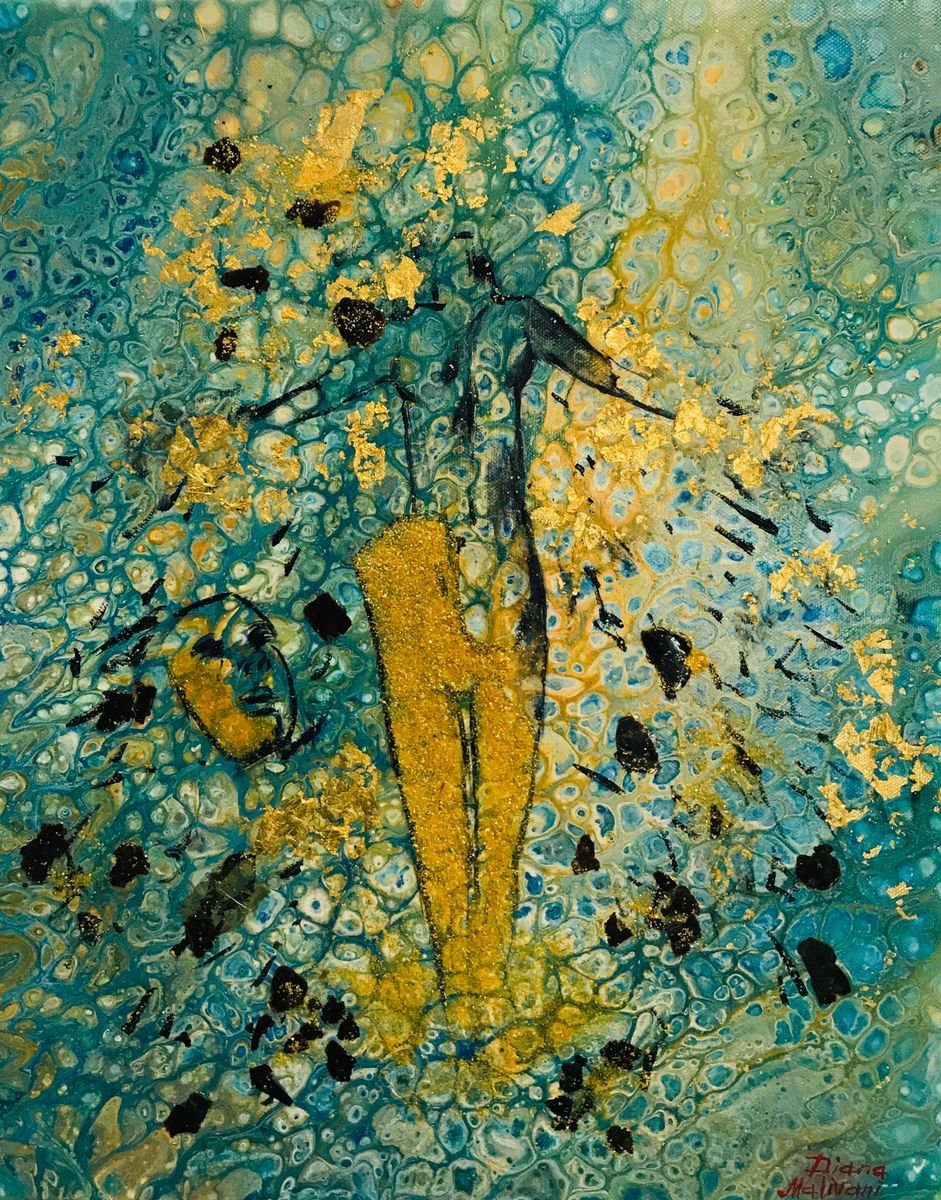 Abstract Painting By Diana Malivani, 16 X 20, Escape, Original Artwork