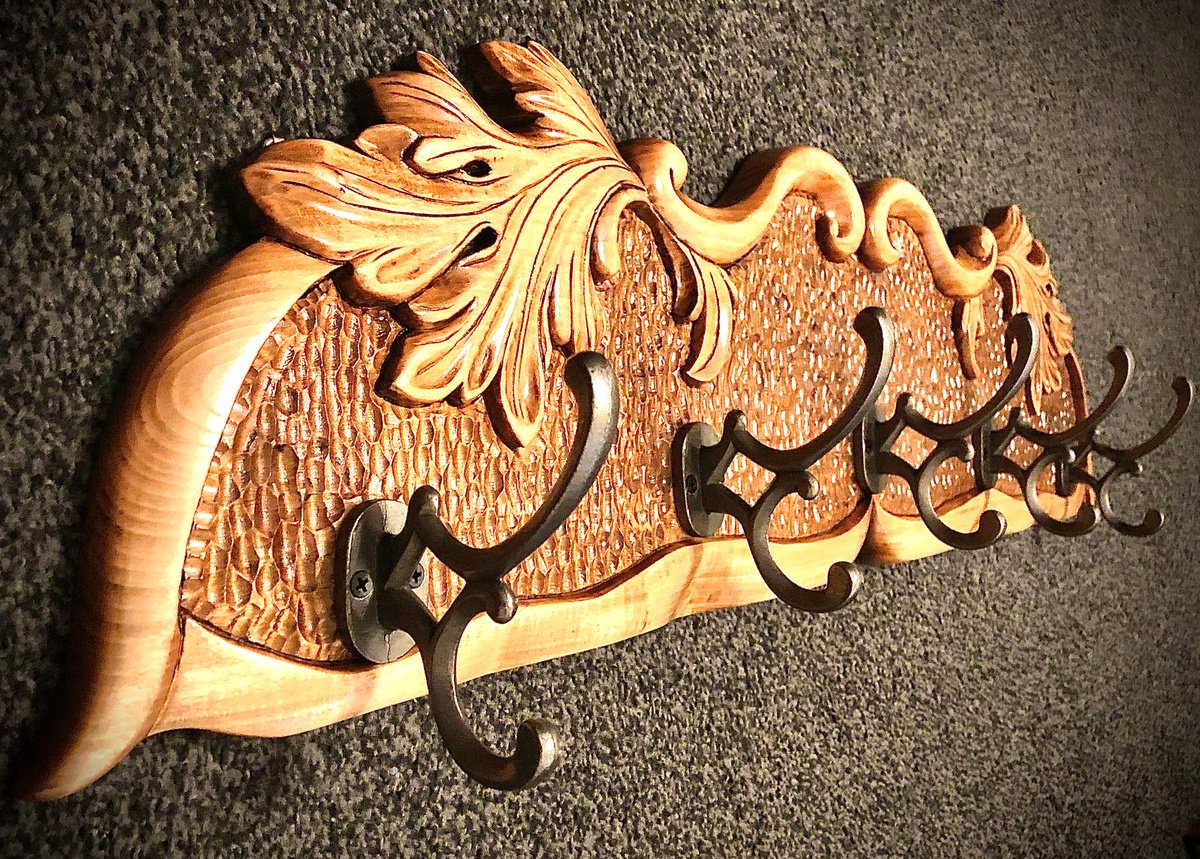 hand carved coat rack by Oleg Panchuk