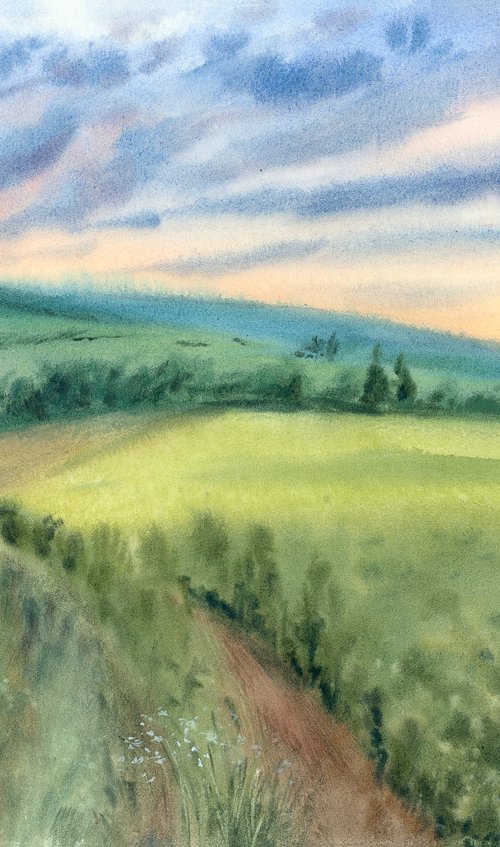 Watercolor landscape by Tetiana Koda