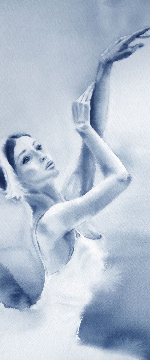 Swan Lake Ballerina by Olga Beliaeva Watercolour