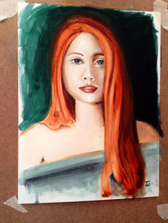 Lady 7- original oil painting - 23 x 30 cm ( 9' x 12')