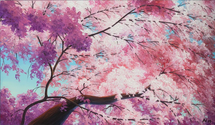 Sakura Flowers Oil Painting By Aleksey Vylusk Artfinder