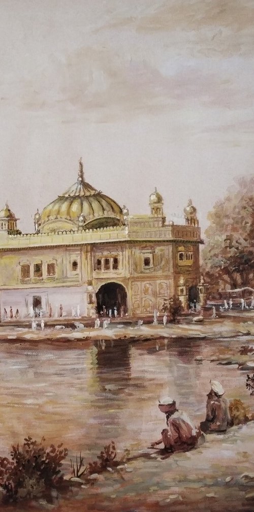 Guru Ghar – That Sails On Purity | Oil Painting By Hari Om Singh by Hariom Hitesh Singh