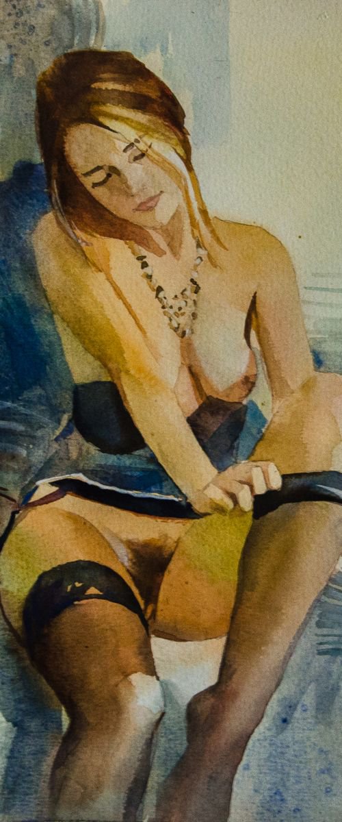 "In the boudoir"  24x32  unframed by Valentin