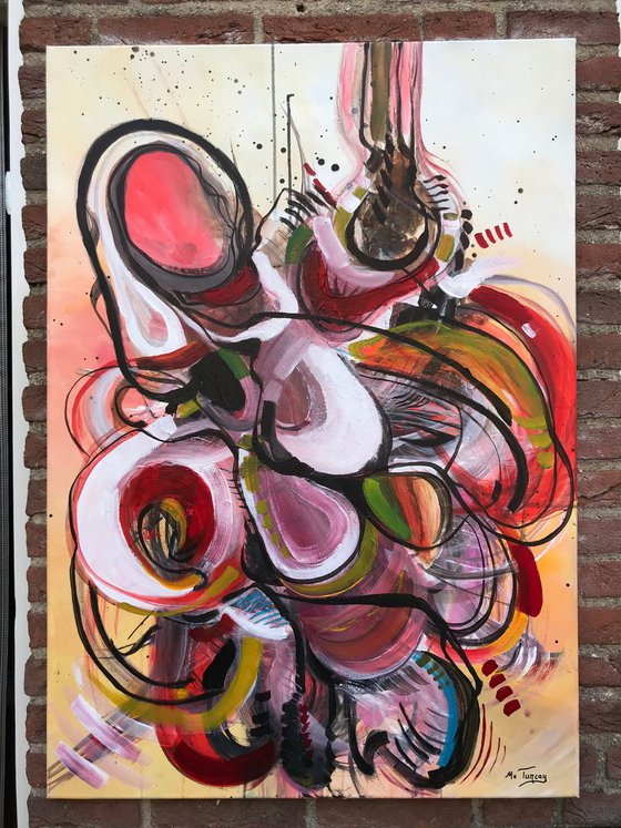 " Hold me  “ / XXL Large abstract painting / 70x100cm (28x40")