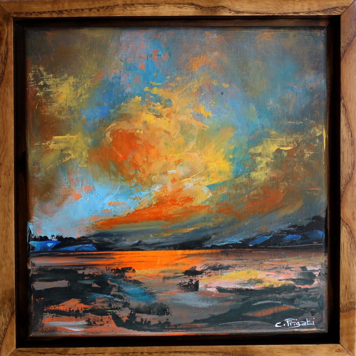 Here it is... - framed abstract landscape by Cecilia Frigati