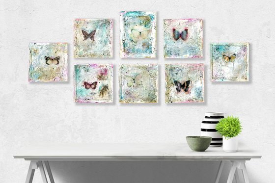 Butterfly Kisses 4 - Mixed media abstract art by Kathy Morton Stanion