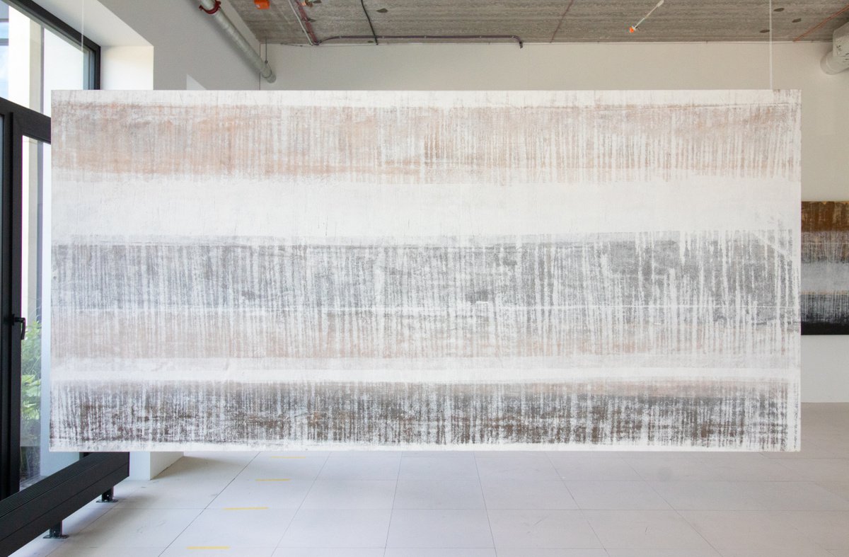 Abstract Acrylic Painting By Rokas Berziunas, 110 X 53", No. 22-37 (280 X 135 Cm), Original Artwork