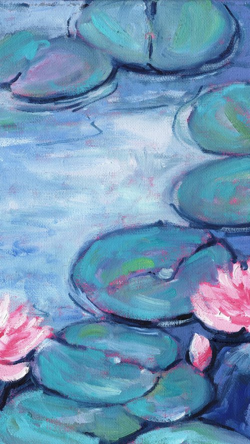 Pink Waterlilies by Zoe Elizabeth Norman