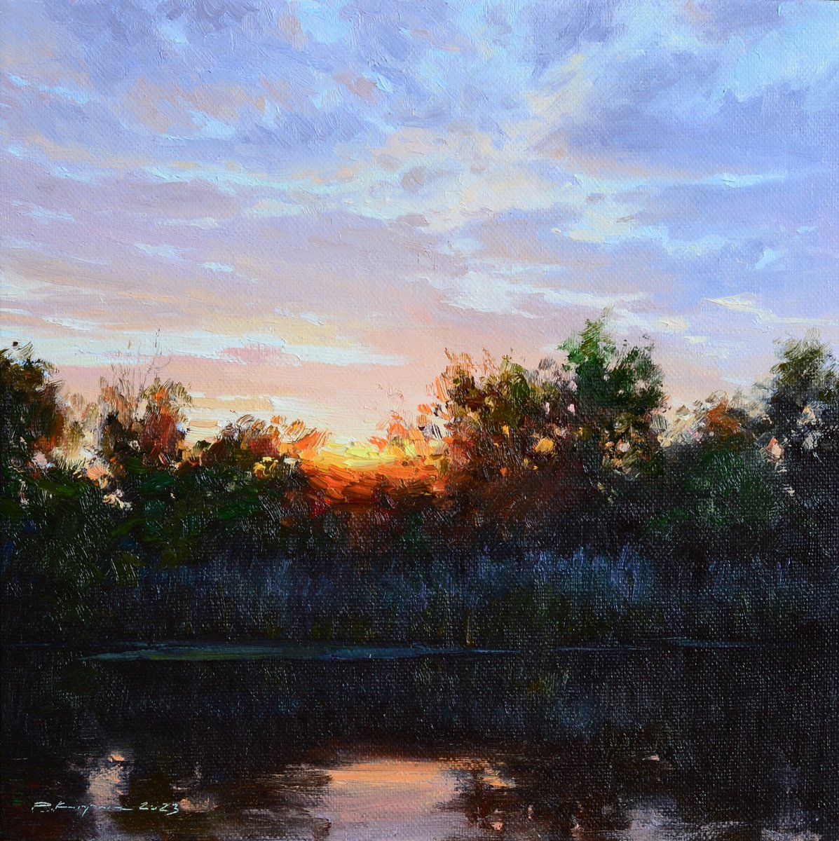 Clouds At Sunset By Ruslan Kiprych, 12 X 12, Artwork For Sale On Artfinder