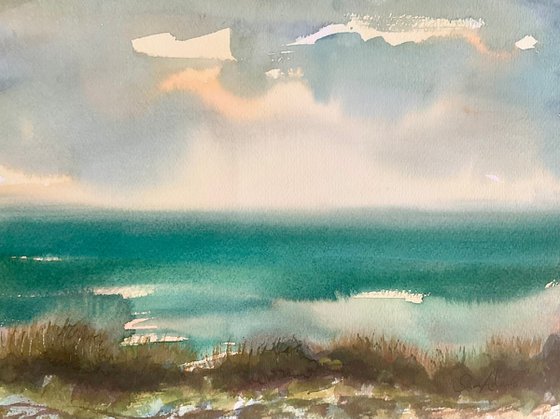 Jade and turquoise sea