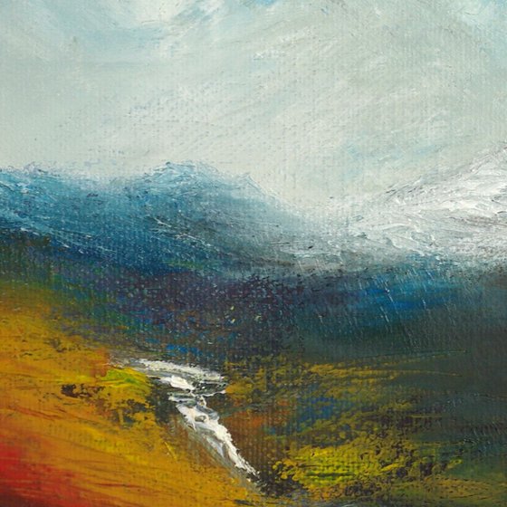 Eas òir, an impressionistic waterfall of Scotland in winter