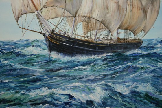 THE CUTTY SARK AT SEA Oil painting by Peter Goodhall | Artfinder