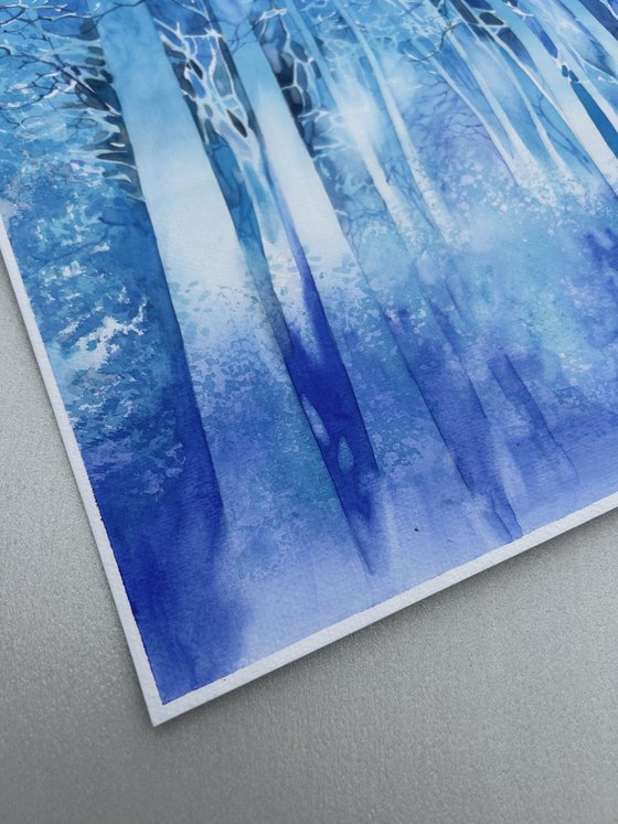 Winter Blue Forest