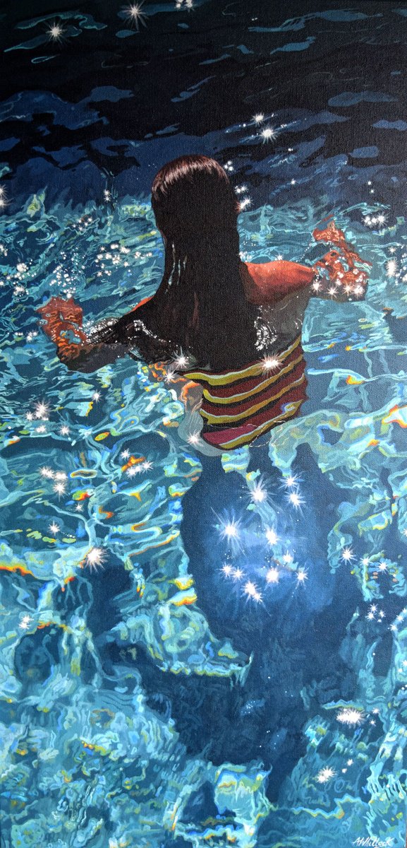 In the Stars - Swimming Painting by Abi Whitlock