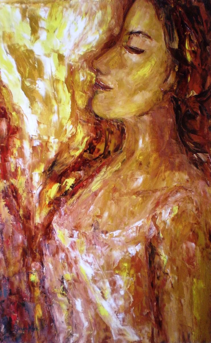 Expressive Abstract Oil Painting By Deepa Kern, 20 X 31, Joy Of Life, Original Artwork