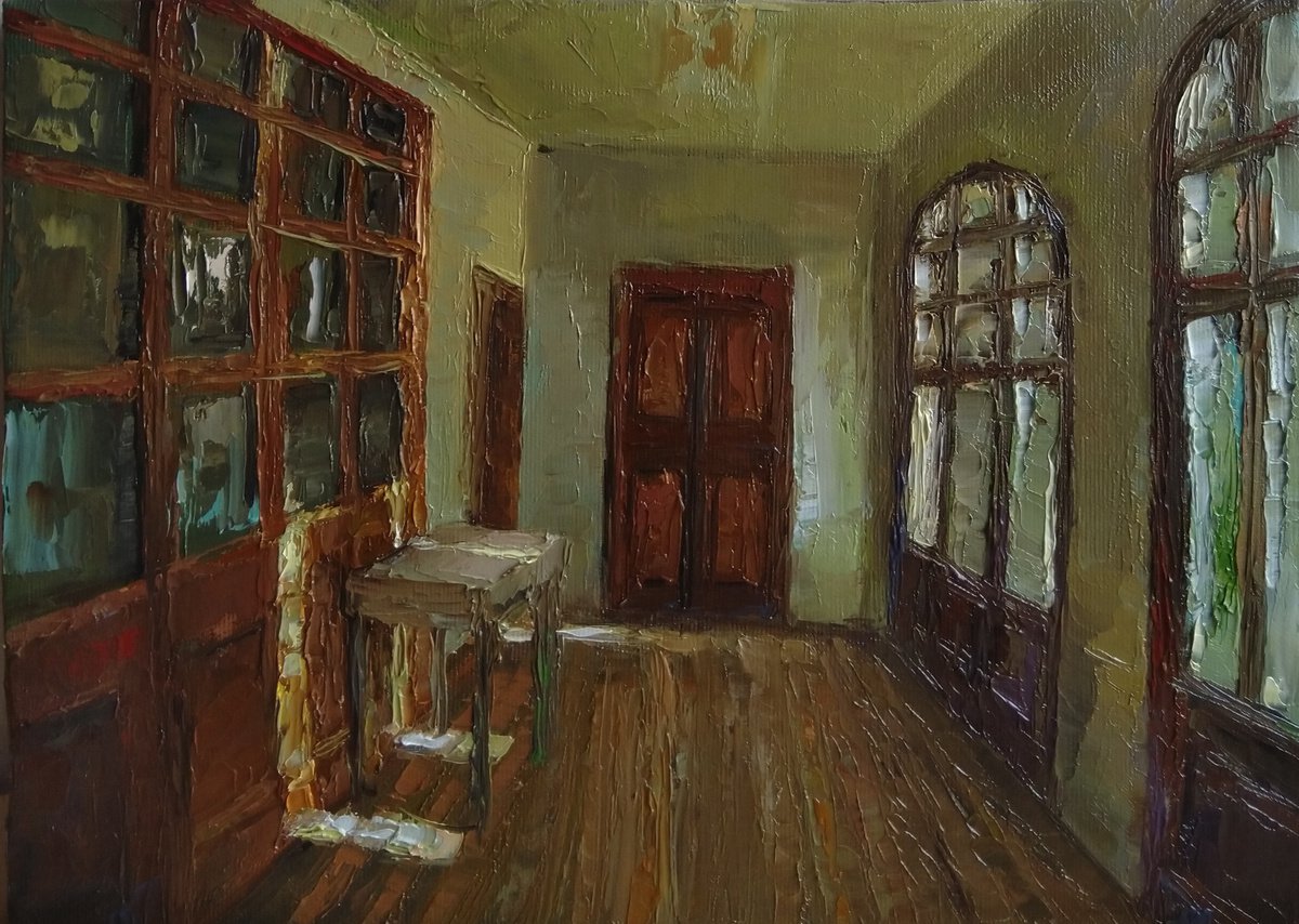 Impressionistic Still Life Oil Painting By Kamsar Ohanyan, 14 X 10", In A Sunny Room, Original Artwork