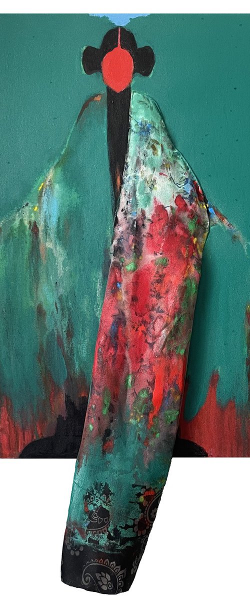 Alienation — Green Figure by Gela MIKAVA
