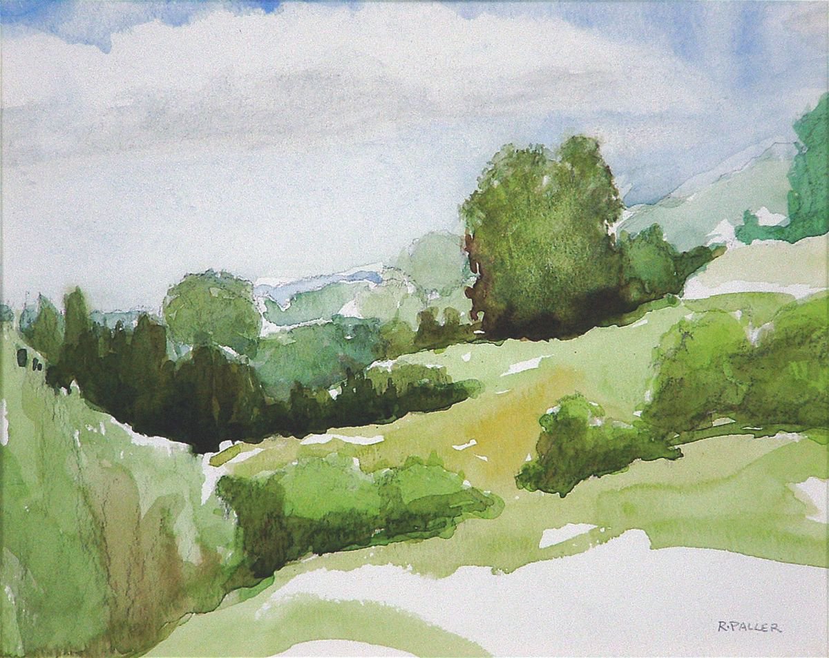 Landscape Watercolour By Rick Paller, 10 X 8", The View Toward Woodstock, Original Artwork