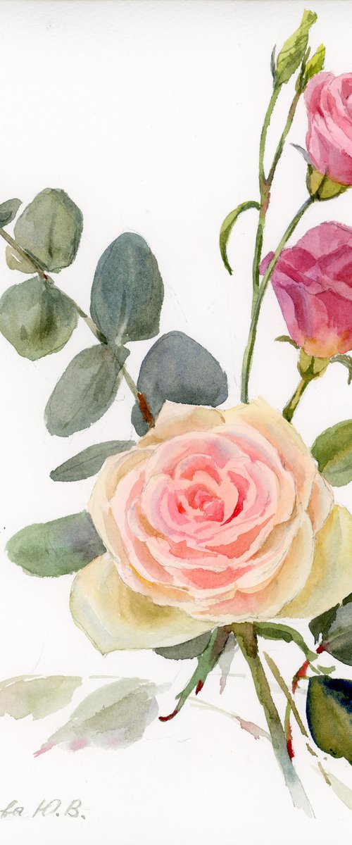Rose and lisianthus by Yulia Krasnov